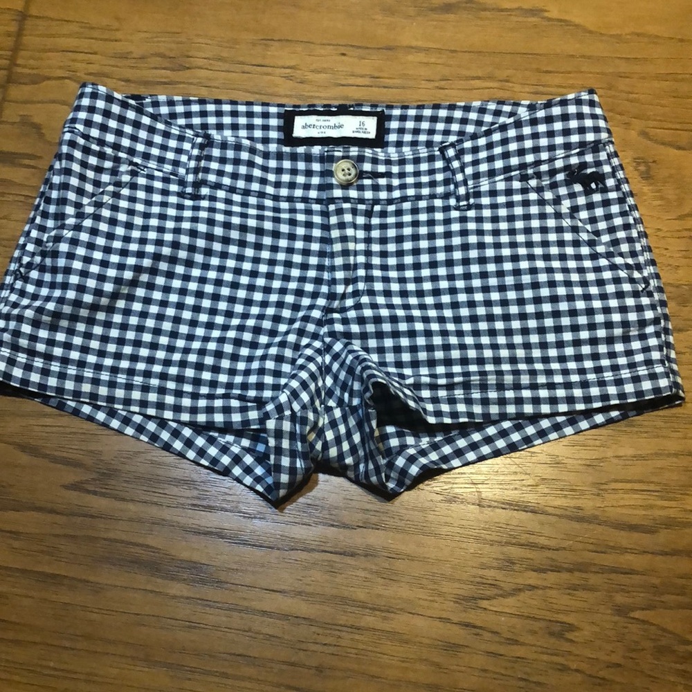 Checkered print mini shorts